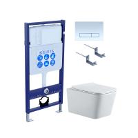 SET AQUATEK ЛИБРА N KDI21(рама AQUATEK Standard INS-0000012 с клавишей KDI-0000021 и крепежом KKI-0000002+унитаз ЛИБРА AQ0530N-00 с тонким сиденьем sc фото в интернет-магазине Русалия