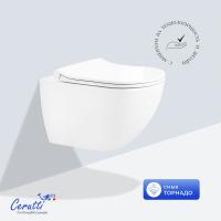 Унитаз подвесной Ceruttispa AMICI Aria Tornado CT11388 безободковый (490х335х340) фото в интернет-магазине Русалия