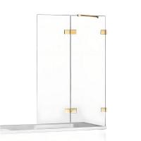 Шторка для ванны NEW TRENDY AVEXA GOLD BRUSHED 140x150 EXK-2019 R (брашированное золото) фото в интернет-магазине Русалия