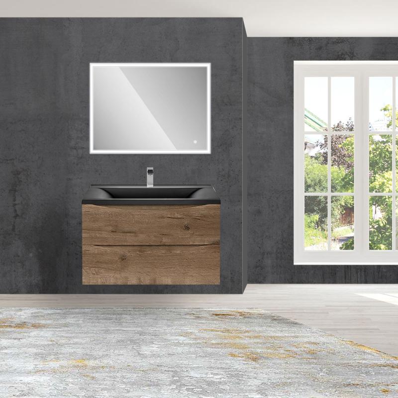 База под раковину Mia 800 подвесная, 2 выкатных ящик soft close, V.Oak Vincea