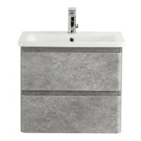 ALBANO-CER База под керамическую раковину  подвесная с двумя выкатными ящиками, Cemento Verona Grigio, 570x444x500, ALBANO-CER-600-2C-SO-CVG Belbagno фото в интернет-магазине Русалия