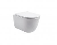 Унитаз подвесной безободковый AQUATEK КЛАССИК AQ1111-00 525*365*340 мм, горизонтальный выпуск, тонкое сиденье с механизмом плавного закрывания, крепеж фото в интернет-магазине Русалия