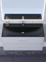 Раковина для ванной кварцевая Uperwood Foster Quartz 100х45,5х17,5 см, черная матовая, уголь 291030046 фото в интернет-магазине Русалия