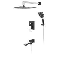 Душевая система встраиваемая Hansberge H6077BC, черный/хром фото в интернет-магазине Русалия