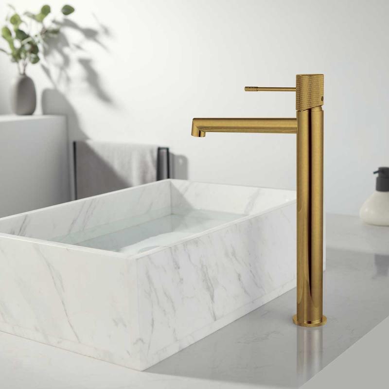 Смеситель для раковины Desire VBF-1D2BG однорычажный, брашированное золото Vincea