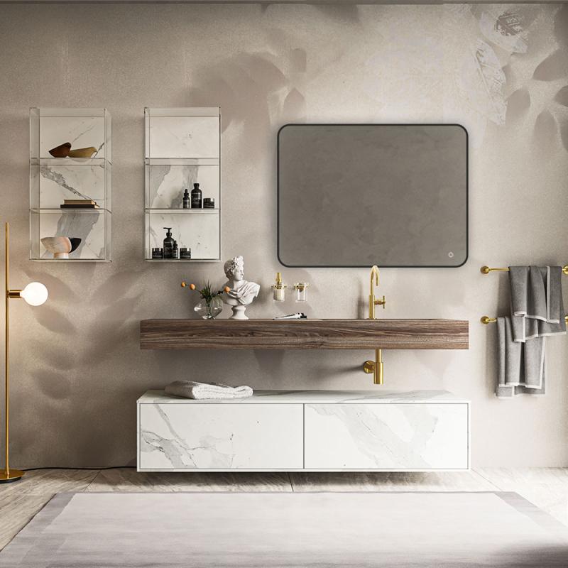 Зеркало LED VLM-3VC800B 800х600 c сенсорным выключателем и диммером Vincea