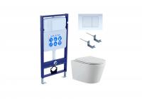 Set AQUATEK ВЕГА (рама AQUATEK Standard INS-0000012 с звукоиз.прокладкой+крепеж KKI-0000002+кнопкаKDI-0000009+унитаз ВЕГА AQ1905-00 с крышкой-сиденьем soft-close) фото в интернет-магазине Русалия