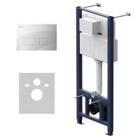 I012704.7001 Pro инсталляция для подвесного унитаза с пневматич клавишей Pro S пластик, белый фото в интернет-магазине Русалия