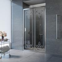 Душевая дверь ZP TUR NOVO h1900 180 08 ARTDECO D2, 180 см, стекло с узором, профиль глянцевый хром Vegas-Glass фото в интернет-магазине Русалия