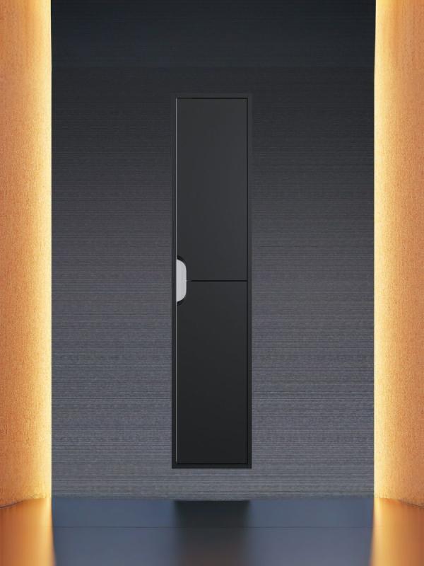 Шкаф-пенал для ванной подвесной Uperwood Modul 33х36х150 см, черный матовый 2930205301