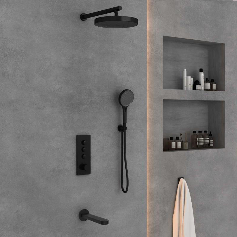 Душевой комплект Inspire VSFW-433TI5MB встраиваемый, черный Vincea