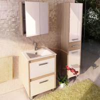 COMFORTY. Тумба-умывальник "Тулуза-60" сосна лоредо с раковиной "Quadro 60 " фото в интернет-магазине Русалия