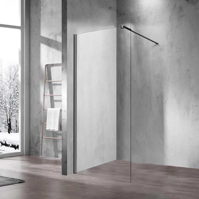 Душевая перегородка Walk-In VSW-1H120CLGM, 1200*2000, вороненая сталь, стекло прозрачное Vincea