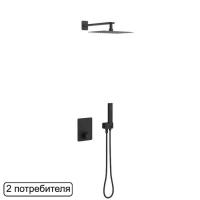 Термостатическая душевая система скрытого монтажа EXCELLENT Krotos AREX.SET.8045BL (черный мат) фото в интернет-магазине Русалия