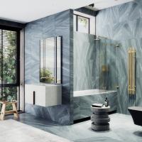 Шторка для ванны складная 3 секции 1400*750 Стекло 6 мм Сатин MGV-581-3 MaybahGlass фото в интернет-магазине Русалия