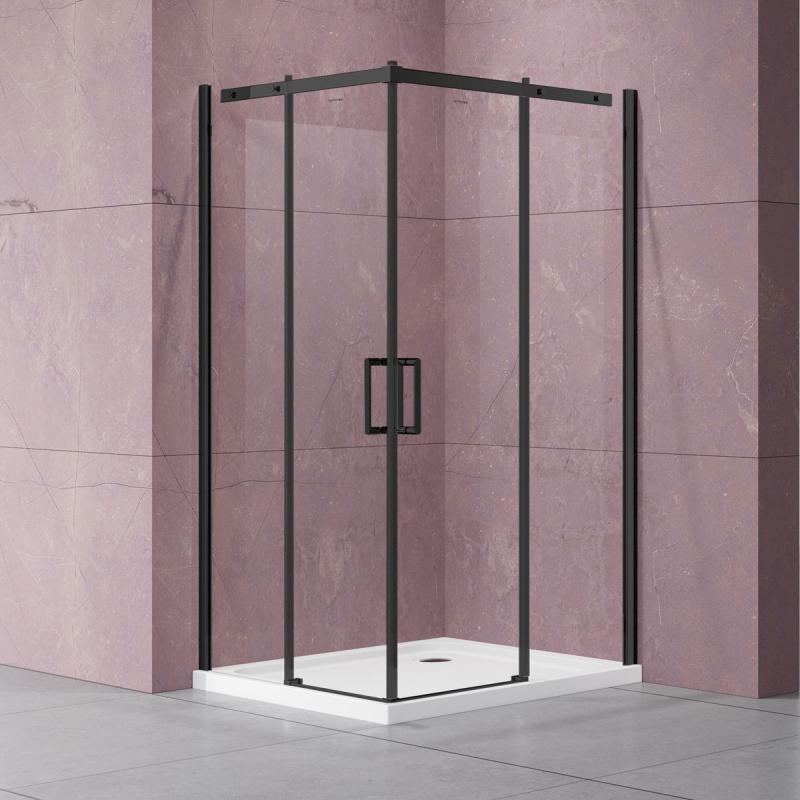 Душевой уголок Dice VSS-4D100CLB, 1000*1000, черный, стекло прозрачное Vincea