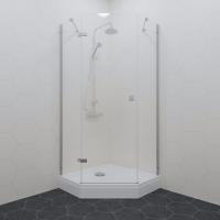 Душевой уголок "Сигма-Хром" 90х90, пятиуг. низ. подд. (3 места+сифонD90мм) Тритон Щ0000054218 фото в интернет-магазине Русалия