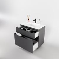 Тумба напольная "Марелла 80" (2 ящ.) Люкс антискрейтч серый, PLUS + Умывальник Марелла Люкс 800х400 Style Line фото в интернет-магазине Русалия