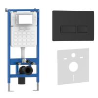 Комплект 2 в 1 инсталляция + клавиша смыва черный матовый, пластик ESTI-R (IB.B021.002.000) IBERICA BLANCA фото в интернет-магазине Русалия