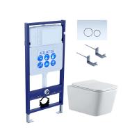 SET AQUATEK ЛИБРА N KDI15(рама AQUATEK Standard INS-0000012 с клавишей KDI-0000015 и крепежом KKI-0000002+унитаз ЛИБРА N AQ0530N-00 с тонким сиденьем sc фото в интернет-магазине Русалия