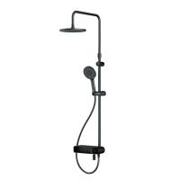 F0785A722  X-Joy, душ.система: см-ль-полка д/ванны/душа, душ.штанга, верхн. душ 220мм, ручн.душ, чер фото в интернет-магазине Русалия