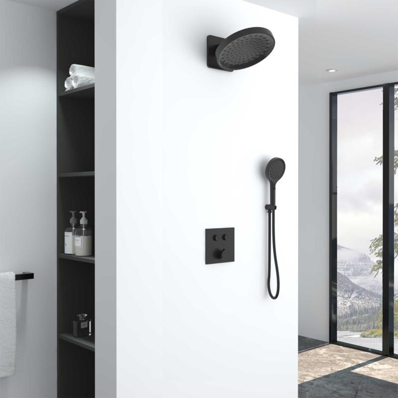 Душевой комплект VSFW-421I3MB встраиваемый, двухрежимный, черный Vincea