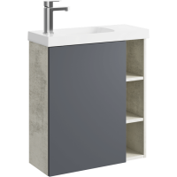 Подвесная тумба 60  Alba камень натуральный ALB0106LLS+ALB0706GRМ + умывальник Compact Slim 600 CMPSL.06.04.D Aqwella фото в интернет-магазине Русалия