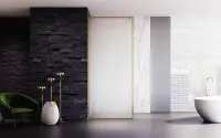 Душевая перегородка Veconi Korato KR-81RG, 1200x2000, брашированное золото, стекло дождь KR81RG-120-06-C8 фото в интернет-магазине Русалия