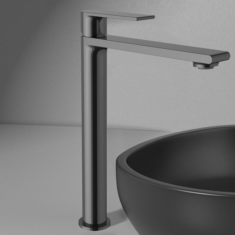 Смеситель для раковины Vogue VBF-1V2GM однорычажный, вороненая сталь Vincea