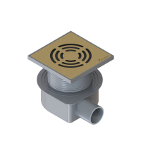 Душевой трап SMART DESIGN 10x10 cm, нерж.сталь МАТ. ЗОЛОТО 984-10-MG Boheme фото в интернет-магазине Русалия