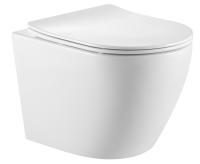 Унитаз подвесной безободковый торнадо белый IBERICA BLANCA BILBAO ALTO: чаша унитаза с антибактериальным покрытием, тонкое быстросъемное сиденье дюропласт с микролифтом, фарфор, антивсплеск IB.BLA.234.1B1 фото в интернет-магазине Русалия