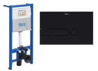 Инсталляция для подвесного унитаза One ZRU9307708 с кнопкой Space пластик ZRU9307688 черный фото в интернет-магазине Русалия