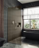 Душевая перегородка в узком профиле 1950*1090 Стекло 8 мм Бронза матовая MGD-679-5у Maybah Glass фото в интернет-магазине Русалия