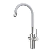 Смеситель Lemark для кухни с подключением к фильтру с питьевой водой Expert (LM5083S-White) фото в интернет-магазине Русалия