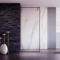 Душевая перегородка Veconi Korato KR-81С, 1200x2000, медь брашинг, стекло прозрачное KR81С-120-01-C8 фото в интернет-магазине Русалия