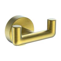 Крючок для ванной комнаты двойной Raglo R320.052.03, золотой сатин фото в интернет-магазине Русалия