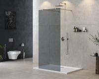 Душевая перегородка CEZARES LIBERTA-L-2-80-120-GR-Cr тонированное (графит), профиль хром фото в интернет-магазине Русалия