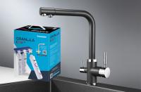 Комплект кухонный смеситель Granula 2015 Чёрный + Фильтр Granula (2015 Чёрный+АКС-002) фото в интернет-магазине Русалия