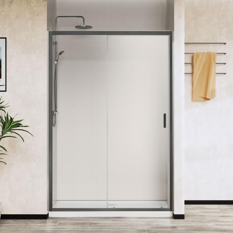 Душевая дверь City VDS-5CT110CLGM, 1100, вороненая сталь , стекло прозрачное Vincea