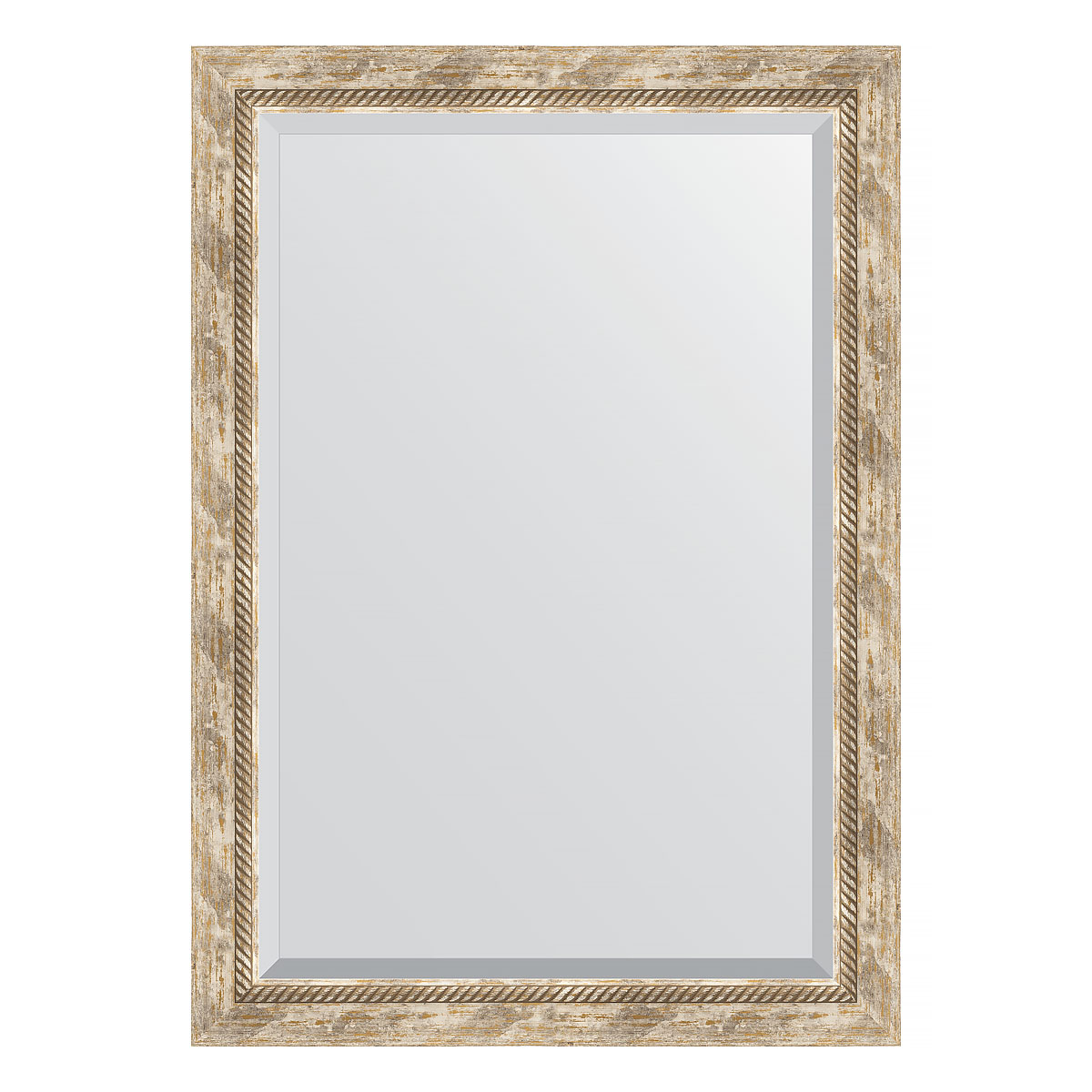 Зеркало настенное с фацетом EVOFORM в багетной раме прованс с плетением, 73х103 см, BY 3459