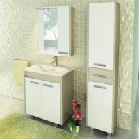 COMFORTY. Тумба-умывальник "Тулуза-75" сосна лоредо с раковиной "Quadro 75" фото в интернет-магазине Русалия