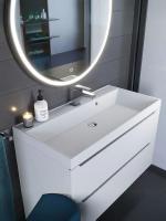 Раковина для ванной 100 см, Uperwood Classic Quartz, кварцевая, белая матовая, жасмин 293020632 фото в интернет-магазине Русалия