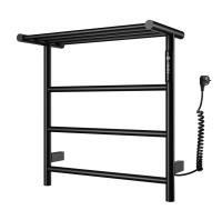 Полотенцесушитель электрический с полкой WONZON & WOGHAND BONN, Черный матовый (WW-AL402-MB) фото в интернет-магазине Русалия