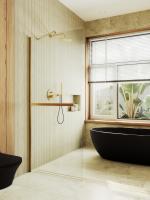 Душевая перегородка в широком профиле 1950*690 Стекло 8 мм Бесцветное +Полотенцедержатель MGD-720-3ш Maybah Glass фото в интернет-магазине Русалия