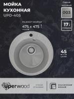 Кухонная мойка из искусственного камня Uperwood ECON UPD-405-003, круглая, серая матовая 4910201229 фото в интернет-магазине Русалия