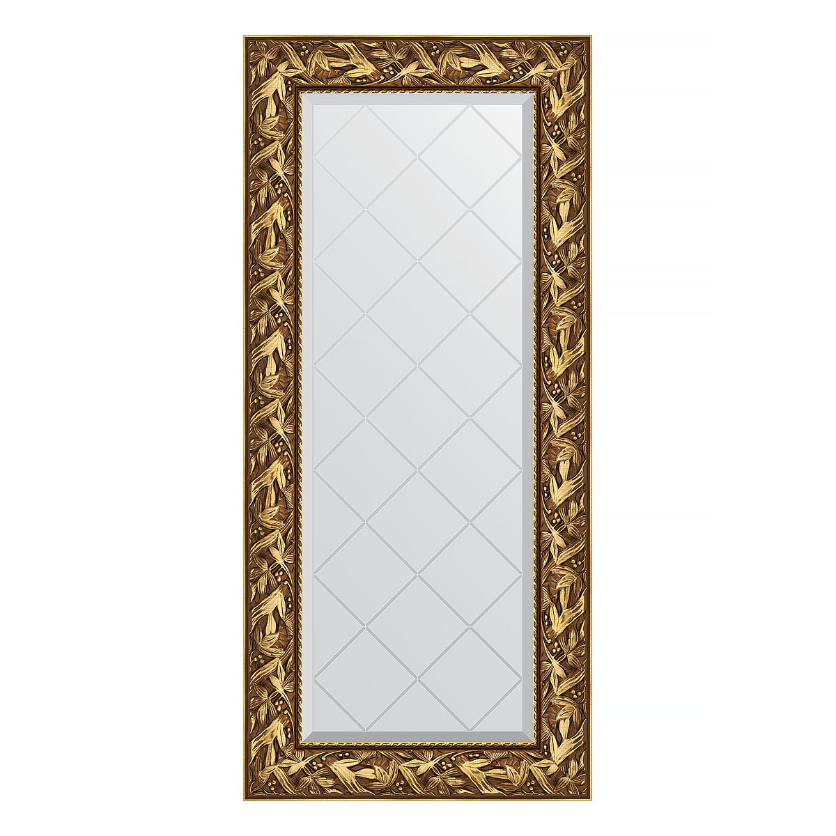 Зеркало настенное с гравировкой EVOFORM в багетной раме Византия золото, 59х128 см, BY 4070
