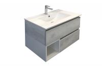 COMFORTY. Тумба-умывальник "Турин-75" дуб белый с раковиной COMFORTY 75E фото в интернет-магазине Русалия