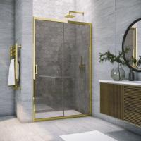 Душевая дверь ZP TUR NOVO h1900 170 09 07, 170 см, стекло тонированное, профиль золото глянцевое Vegas-Glass фото в интернет-магазине Русалия