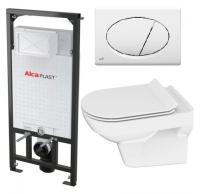 Комплект 5 в 1 унитаз City Clean On с инсталляцией Alcaplast фото в интернет-магазине Русалия