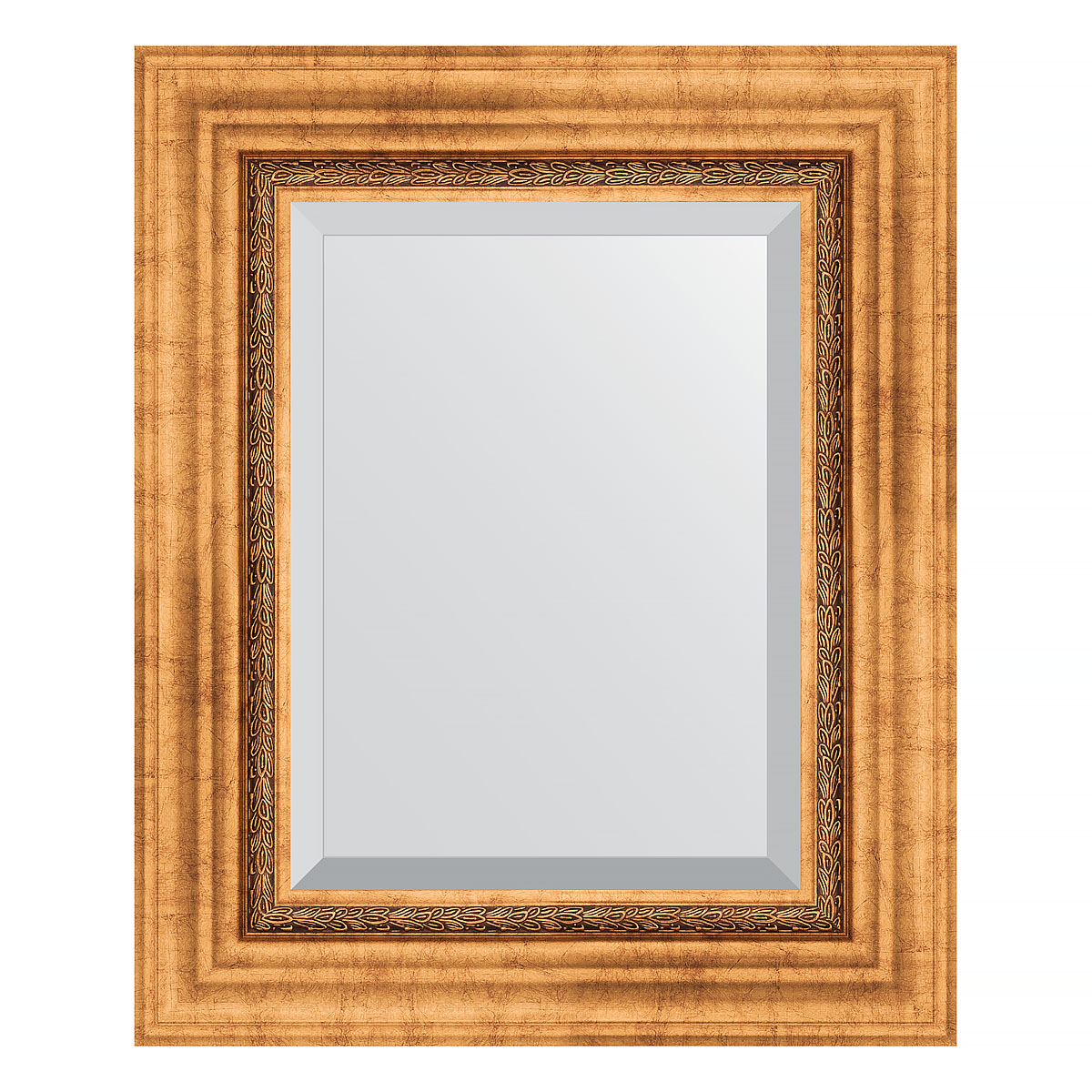 Зеркало настенное с фацетом EVOFORM в багетной раме римское золото, 46х56 см, BY 3360